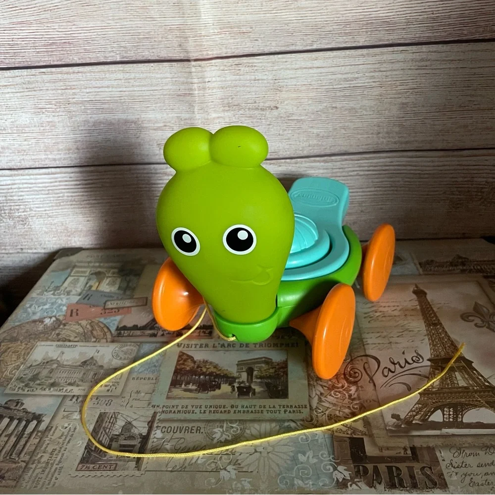B kids Sensory Senso Snail Pull Stacking 9+ month Baby Toy learning play turtle*